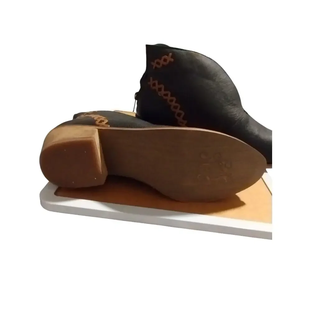 Naughty Monkey Women's 9.5 Leather Western Coastal Cowgirl Country‎ Prep Booties